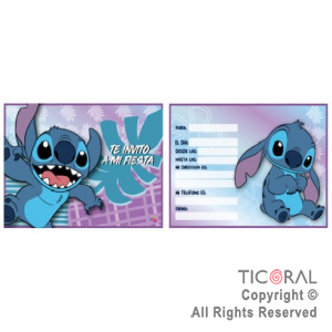 STITCH INVITACION GRANDE x 10